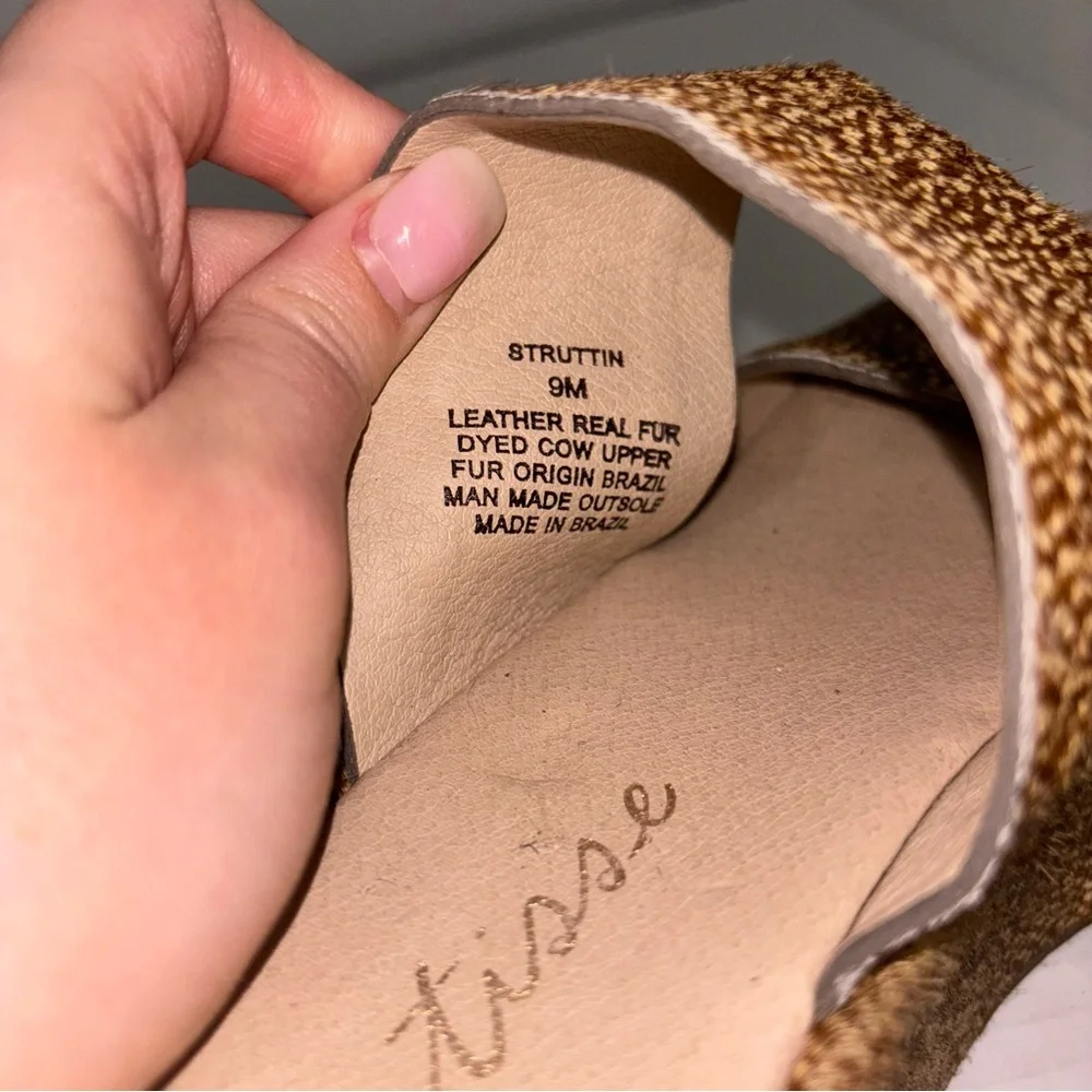 Matisse Struttin Fur Natural Spot Platform‎ Sandals Wedge